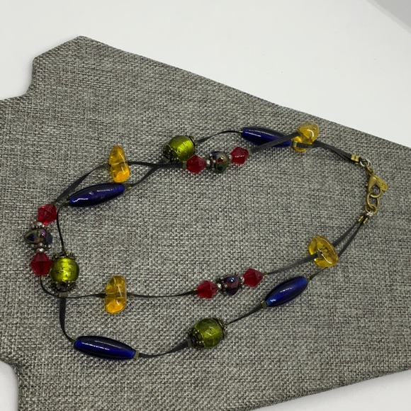 Treska Colorful Glass Bead Necklace - Picture 7 of 9